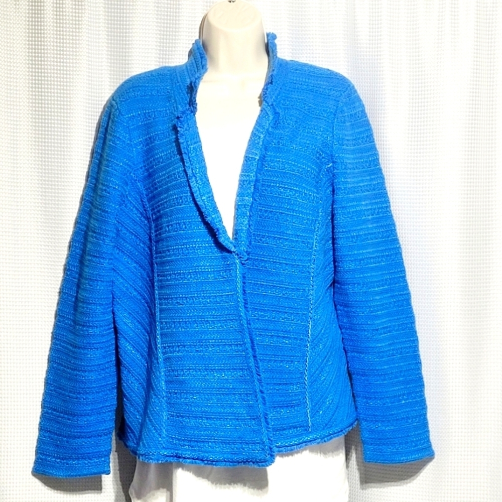 Chico's Blue Fringed Jacket (2/L)